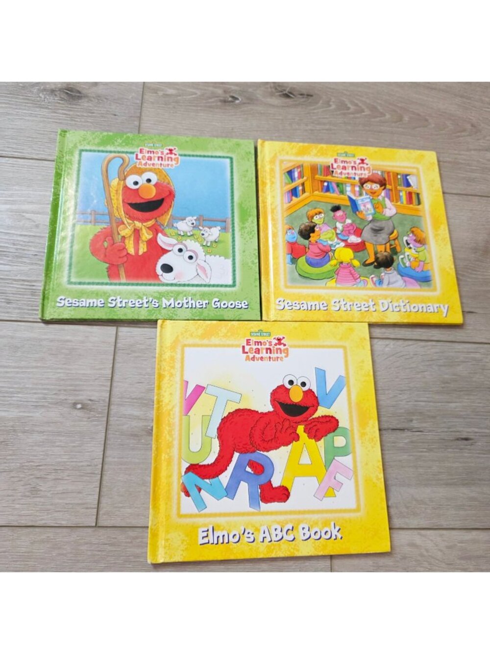3 Sesame Street Elmo's Learning Adventure Mother Goose Dictionary ABC Books